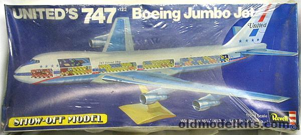 Revell 1/144 Show-Off United 747 -122 Boeing Jumbo Jet with Full Interior Detail, H197  plastic model kit
